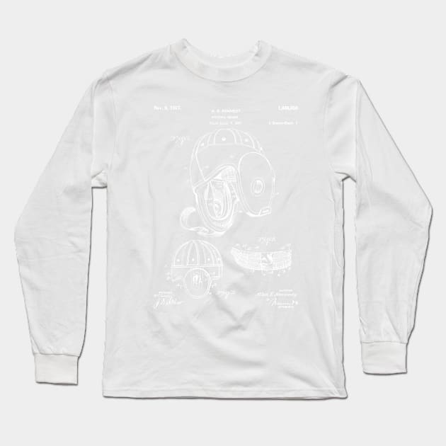 Football Helmet Patent - Sports Fan Football Player Art - Antique Long Sleeve T-Shirt by patentpress